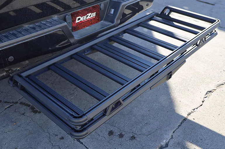 DZ7327065CC – DEE ZEE Cargo Carrier, Rack Style Hitch Mount 65 Inch Length x 27 Inch Wide Full Opening Textured Powde...